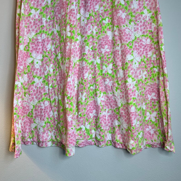 Lily Pulitzer Pink & Green Floral Dress Size Large - Picture 3 of 9